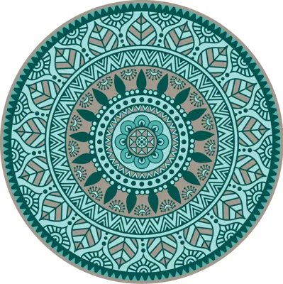 Blommie's lifestyle Buitenkleed rond d180cm turquoise
