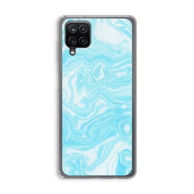 Waterverf blauw: Samsung Galaxy A12 Transparant Hoesje