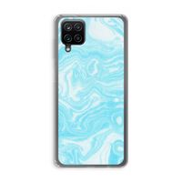 Waterverf blauw: Samsung Galaxy A12 Transparant Hoesje