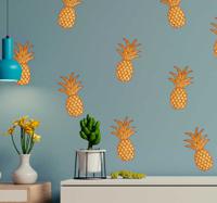 Gouden ananaspatroon muursticker