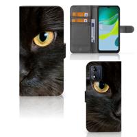 Motorola Moto E13 4G | Telefoonhoesje | Met pasjeshouder | Zwarte Kat
