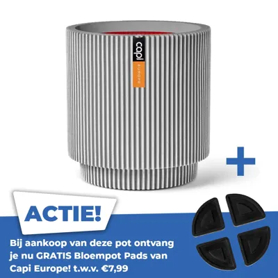 Vaas cylinder groove nl 36x38cm ivoor Vaas cylinder groove nl 36x38cm ivoor