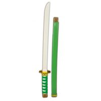 Plastic groen/goud ninja/ samurai zwaard 60 cm   - - thumbnail