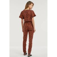anytime jumpsuit met all-over print brique/zwart - thumbnail