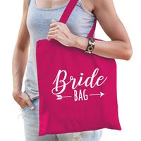 Bride bag katoenen tasje roze dames - Feest Boodschappentassen