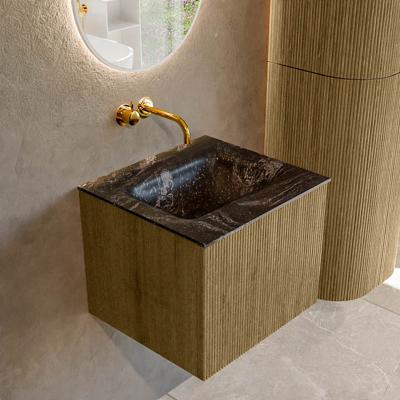 Badmeubel Mondiaz Kurve-Dlux | 50 cm cm | Meubelkleur Dusk | Wastafelkleur Lava | Solid surface | Wasbak midden spoelbak | Zonder kraangat(en)