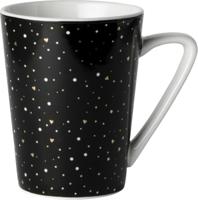 Dutch Rose loft zwart-wit mok zwart met glitters 31 cl