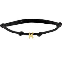 Armband Letter 5,5 x 5 mm satijn-geelgoud zwart 13-26 cm