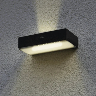 Buitenlamp op zonne energie wand Smart zwart &apos;Fadi&apos; led breed 18 cm