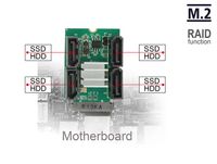 DeLOCK Converter M.2 Key B+M > Hybrid 4 x SATA adapter 62850 - thumbnail