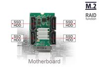 Delock 62850 Converter M.2 Key B+M male > Hybride 4 x SATA 7-pins male met RAID - thumbnail