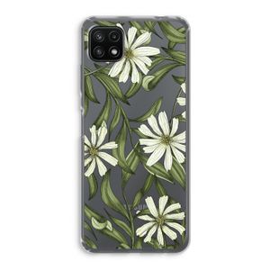 Wit bloemenpatroon: Samsung Galaxy A22 5G Transparant Hoesje
