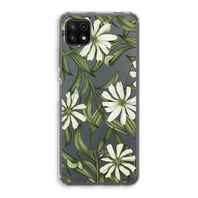 Wit bloemenpatroon: Samsung Galaxy A22 5G Transparant Hoesje
