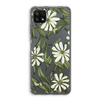 Wit bloemenpatroon: Samsung Galaxy A22 5G Transparant Hoesje
