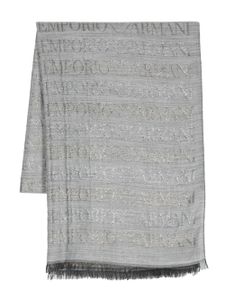 Emporio Armani écharpe à logo en jacquard - Gris