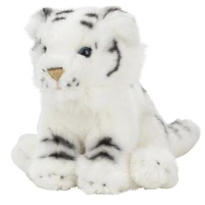 Nature Planet tijger knuffeltje - 15 cm - wit - Pluche - knuffeldieren - leeuwen