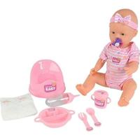 NIEUW GEBOREN BABY Roze babypop 43cm Drinks Pee