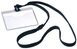 Durable badge met textielband zwart, 10 stuks