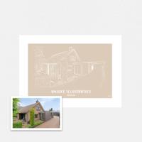 Persoonlijke illustratie met kleur A1 Liggend Zonder Lijst Sand