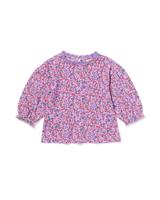 HEMA Babyshirt Bloemen Paars (paars)