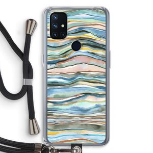 Watercolor Agate: OnePlus Nord N10 5G Transparant Hoesje met koord