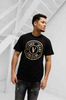 Versace Jeans Couture V-Emblem T-Shirt Heren Zwart/Goud - Maat S - Kleur: Zwart | Soccerfanshop