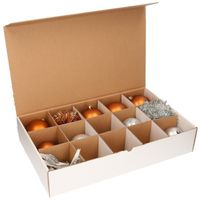 5x Kerstversiering opbergen doos met deksel voor 10 cm Kerstballen   -