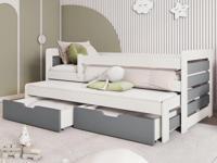 Kajuitbed CATALEYA 90x200 cm wit/grijs