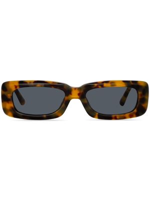Linda Farrow x The Attico lunettes de soleil Mini Marfa à monture rectangulaire - Marron