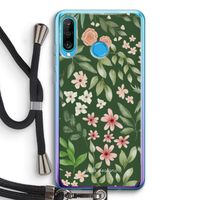 Botanical green sweet flower heaven: Huawei P30 Lite Transparant Hoesje met koord