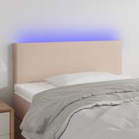 Hoofdbord LED 100x5x78/88 cm kunstleer cappuccinokleurig