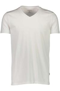 Lindbergh Slim Fit T-Shirt V-hals wit, Effen