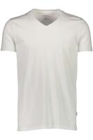 Lindbergh Slim Fit T-Shirt V-hals wit, Effen - thumbnail