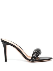 Gianvito Rossi mules en cuir Bijoux 90 mm ornées de cristal - Noir