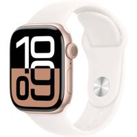 Apple Watch Series 10 GPS 42 mm Aluminium kast Sportband Lichtroze S/M