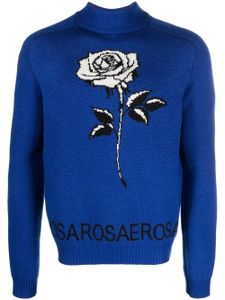 ETRO pull à fleurs en jacquard - Bleu