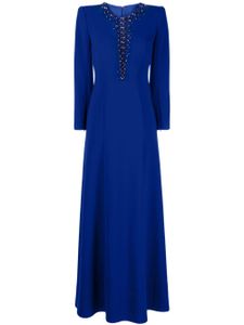 Jenny Packham robe longue Marius à ornements - Bleu