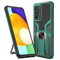 Samsung Galaxy A52 5G Hybrid Case met Metalen Standaard - Groen