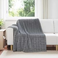 VidaXL Gooi deken donkergrijs 200 x 150 cm fleece