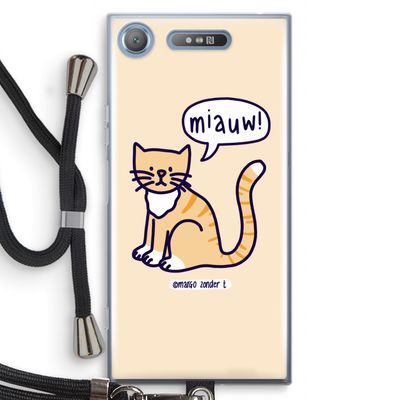 Miauw: Sony Xperia XZ1 Transparant Hoesje met koord