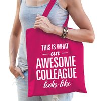 Awesome collaegue cadeau tas roze katoen   -