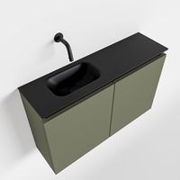 Toiletmeubel Mondiaz Ture | 80 cm | Meubelkleur Army | Eden wastafel Urban Links | Zonder kraangat