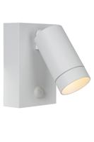 Lucide TAYLOR - Wandspot / Wandlamp Binnen/Buiten - 1xGU10 - IP54 - Bewegingssensor - Wit
