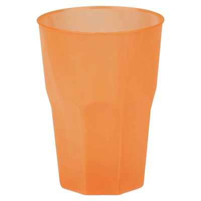 Drinkglazen frosted - oranje - 6x - 420 ml - onbreekbaar kunststof - Feest/cocktailbekers Drinkglazen frosted - oranje - 6x - 420 ml - onbreekbaar kunststof - Feest/cocktailbekers