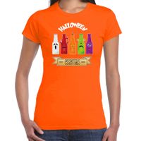 Halloween verkleed t-shirt dames - bier monster - oranje - themafeest outfit - thumbnail