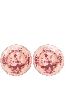 GINORI 1735 lot de 2 assiettes Oriente Italiano Vermiglio - Rose