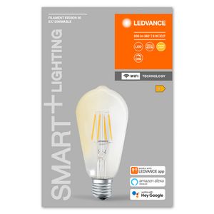 LEDVANCE SMART+ WiFi Filament Edison Dimmable Intelligente verlichting Wi-Fi Transparant 6 W