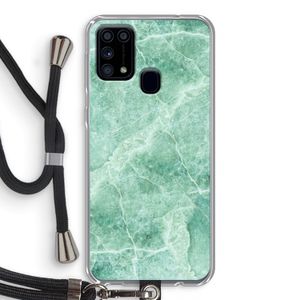 Groen marmer: Samsung Galaxy M31 Transparant Hoesje met koord