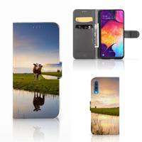 Samsung Galaxy A50 | Telefoonhoesje | Met pasjeshouder | Koe