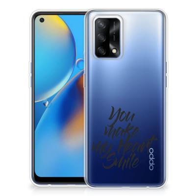 OPPO A74 4G | Siliconen hoesje | met naam Heart Smile OPPO A74 4G | Siliconen hoesje | met naam Heart Smile